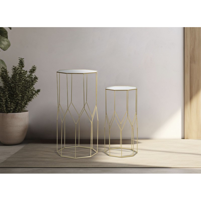 Nuevo juego de soportes de cristal para teléfono móvil – Diseño contemporáneo 50x46x100 - 40x37x80 cm