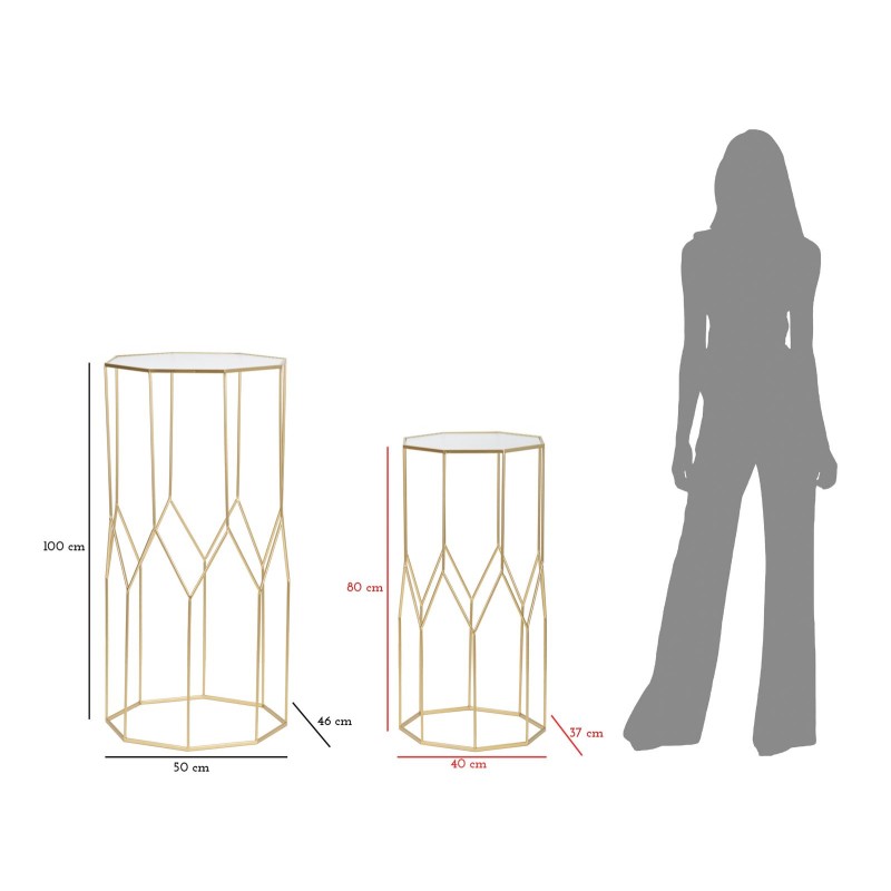 Nuevo juego de soportes de cristal para teléfono móvil – Diseño contemporáneo 50x46x100 - 40x37x80 cm