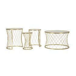 Juego de mesa Noah Gold – Juego de 4 piezas doradas Ø70x45 - 47x54,5 - 36x50 - 28x45 cm