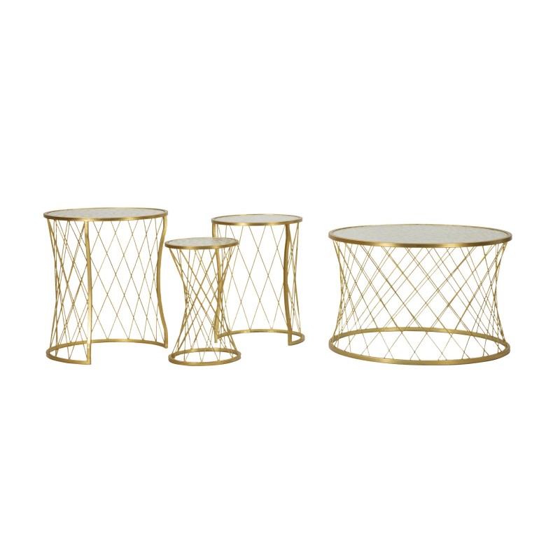 Juego de mesa Noah Gold – Juego de 4 piezas doradas Ø70x45 - 47x54,5 - 36x50 - 28x45 cm