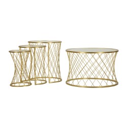 Juego de mesa Noah Gold – Juego de 4 piezas doradas Ø70x45 - 47x54,5 - 36x50 - 28x45 cm