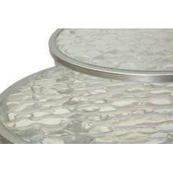 Mesa Noah Silver – Sofisticado brillo. Juego de 4 piezas Ø70x45 - 47x54,5 - 36x50 - 28x45 cm