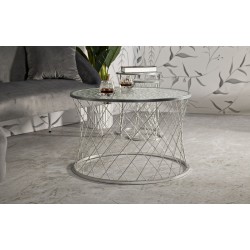Mesa Noah Silver – Sofisticado brillo. Juego de 4 piezas Ø70x45 - 47x54,5 - 36x50 - 28x45 cm
