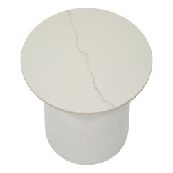 Mesa Rocket White – Suavidad moderna Ø40x47 cm