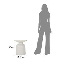 Mesa Rocket White – Suavidad moderna Ø40x47 cm