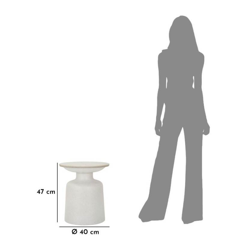 Mesa Rocket White – Suavidad moderna Ø40x47 cm