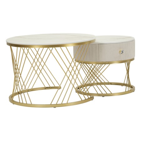 Mesas de centro Votix – Diseño simétrico Ø70x48 - 50x43,5 cm