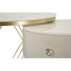 Mesas de centro Votix – Diseño simétrico Ø70x48 - 50x43,5 cm