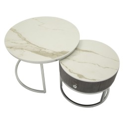 Mesas de centro grises – Elegancia atemporal Ø70x45 - 50x40 cm