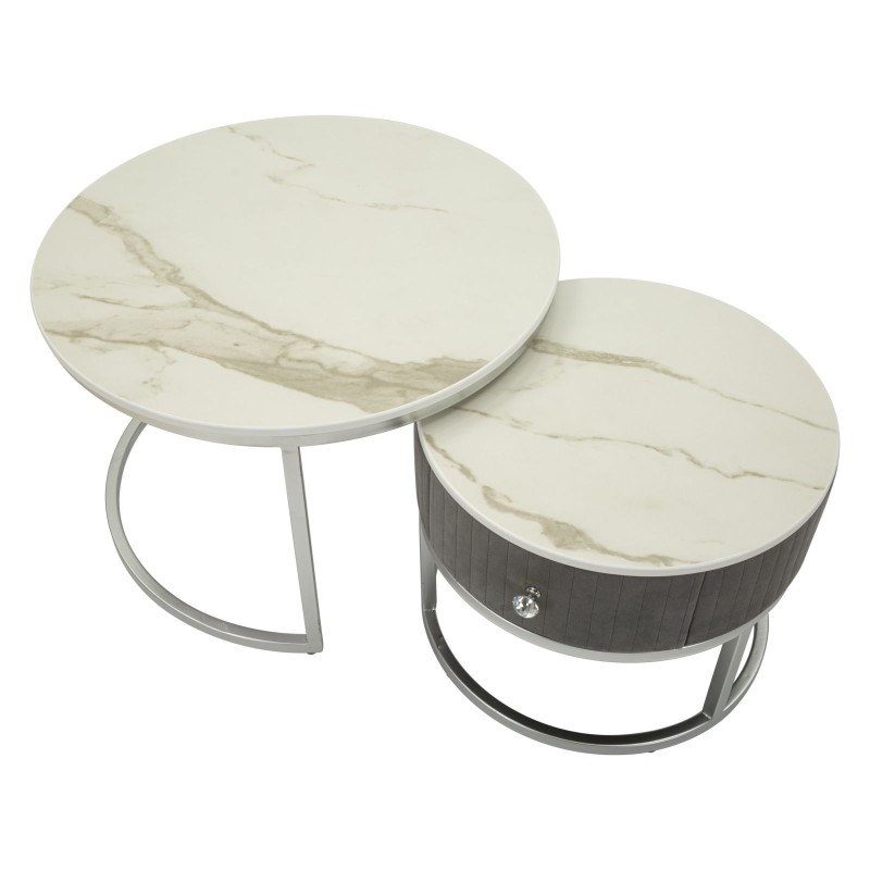 Mesas de centro grises – Elegancia atemporal Ø70x45 - 50x40 cm