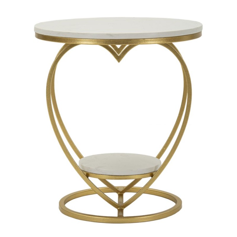 Mesa Corazón Dorado – Esplendor Romántico Ø40x45,5 cm