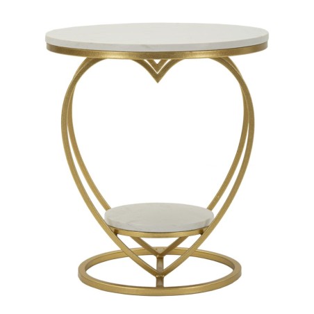 Mesa Corazón Dorado – Esplendor Romántico Ø40x45,5 cm