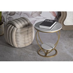 Mesa Corazón Dorado – Esplendor Romántico Ø40x45,5 cm