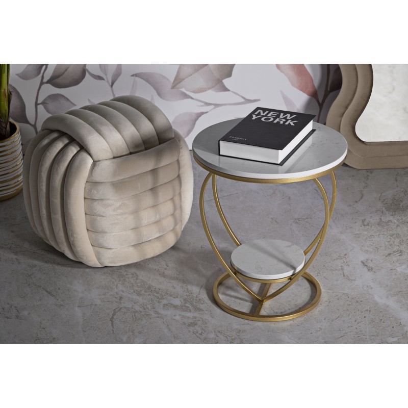 Mesa Corazón Dorado – Esplendor Romántico Ø40x45,5 cm