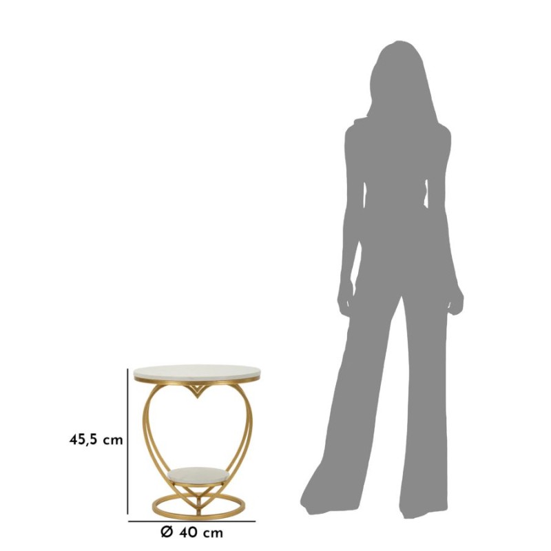 Mesa Corazón Dorado – Esplendor Romántico Ø40x45,5 cm