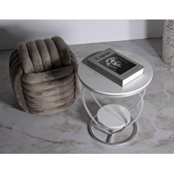 Corazón de mesa plateado – Brillo delicado Ø40x45,5 cm