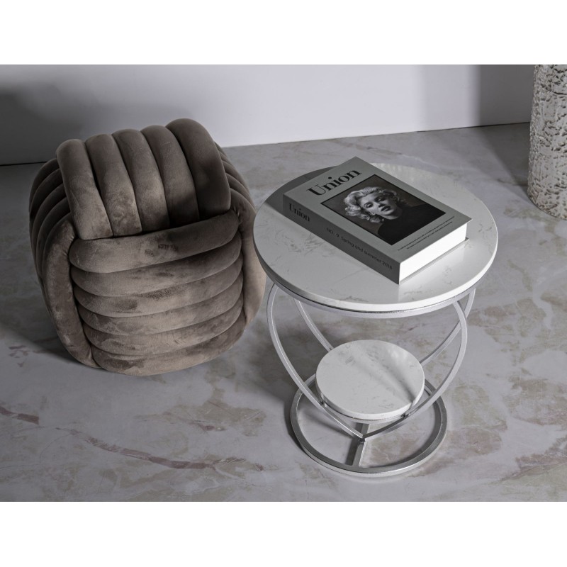 Corazón de mesa plateado – Brillo delicado Ø40x45,5 cm