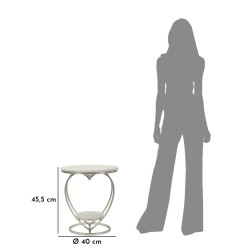 Corazón de mesa plateado – Brillo delicado Ø40x45,5 cm