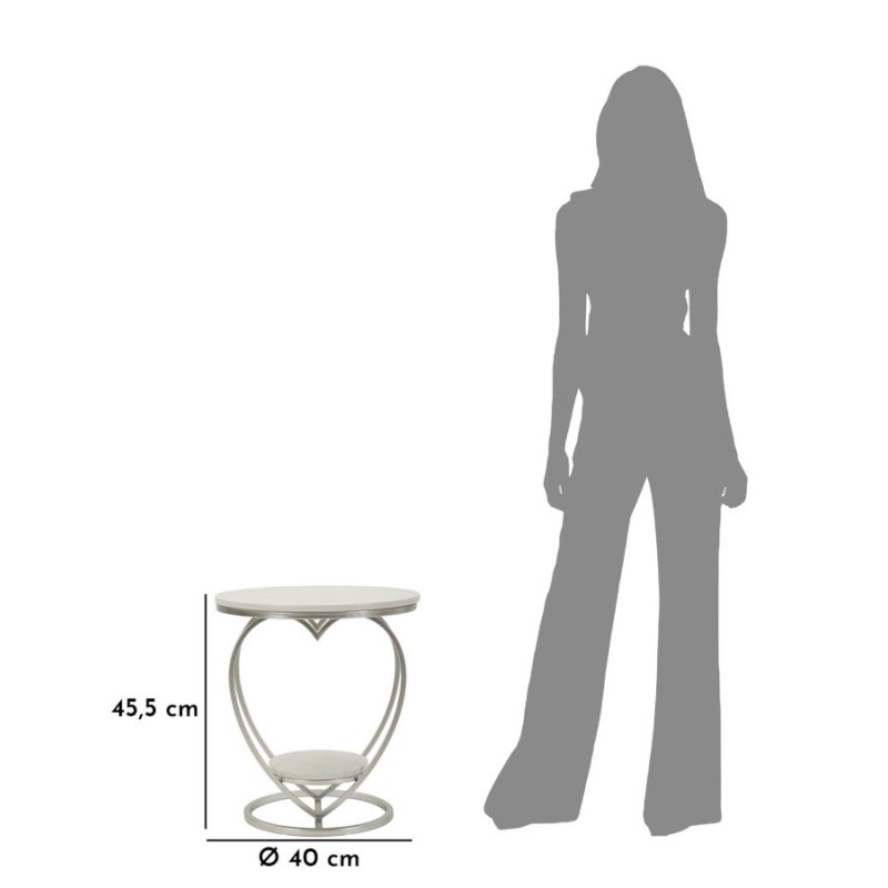 Corazón de mesa plateado – Brillo delicado Ø40x45,5 cm