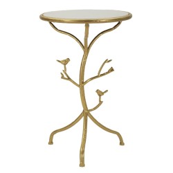 Mesa auxiliar de mármol con forma de pájaro – Elegante contraste Ø38x60 cm