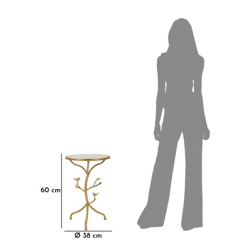 Mesa auxiliar de mármol con forma de pájaro – Elegante contraste Ø38x60 cm