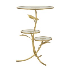 Mesa elevable con 3 estantes – Elegante y práctica Ø54x69,5 cm