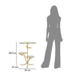 Mesa elevable con 3 estantes – Elegante y práctica Ø54x69,5 cm