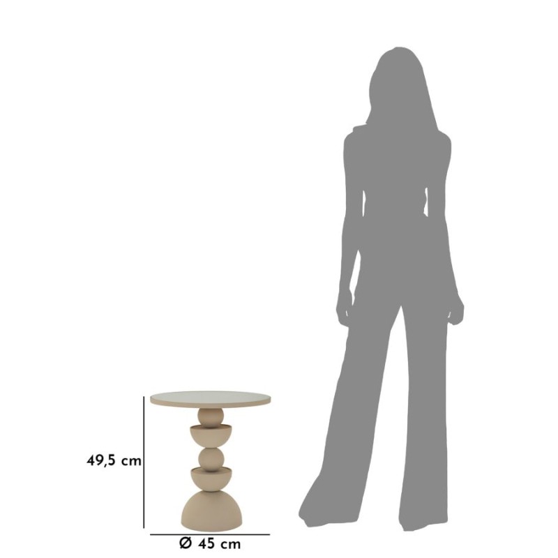 Mesa Dune con espejo – Reflejo refinado Ø45x49,5 cm