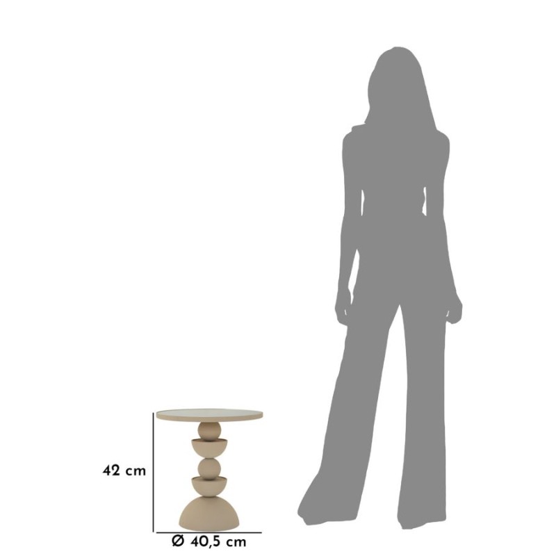 Mesa Dune con espejo – Compacta y elegante Ø40,5x42 cm