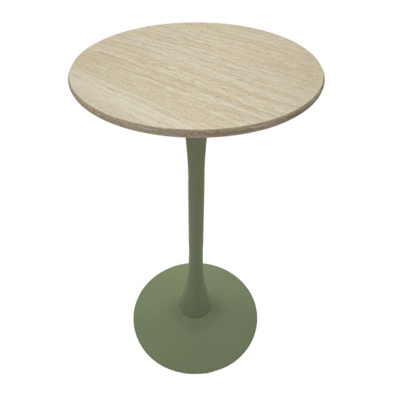 Mesa de bar Alaska Green – Resplandor Botánico Ø60x106 cm