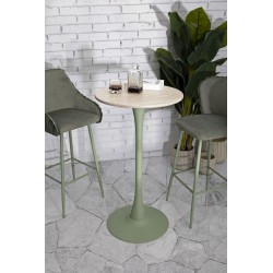 Mesa de bar Alaska Green – Resplandor Botánico Ø60x106 cm