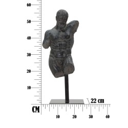 Escultura de un hombre antiguo, guardián de almas de acero – 26 x 22 x 57,5 cm