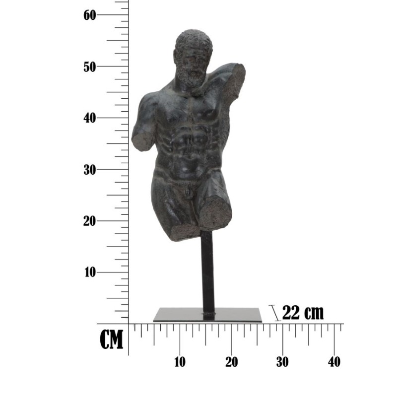 Escultura de un hombre antiguo, guardián de almas de acero – 26 x 22 x 57,5 cm