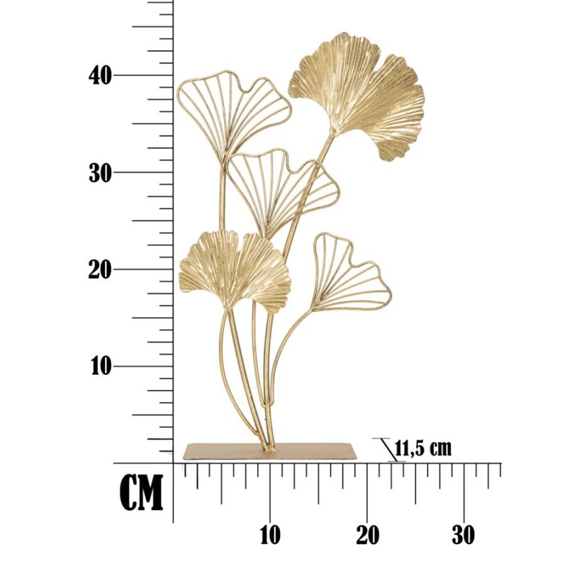 Hoja eterna con aliento escultórico – 26 x 11,5 x 44,5 cm