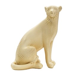 Leopardo dorado congelado en su recorrido real – CM 23X15.5X29