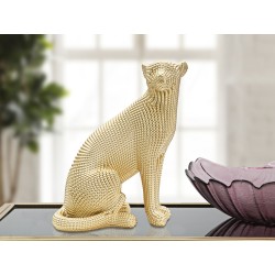 Leopardo dorado congelado en su recorrido real – CM 23X15.5X29