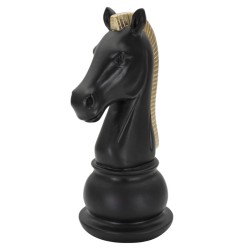 Caballo negro y dorado, Rayo de poder congelado – 10,5 x 8,5 x 19 cm