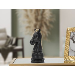 Caballo negro y dorado, Rayo de poder congelado – 10,5 x 8,5 x 19 cm