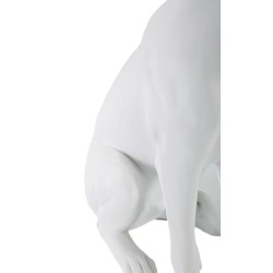 Perro Blanco, Guardián Silencioso de los Palacios de Cristal – 20x12,5x33 cm