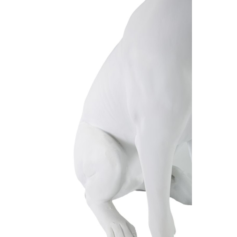 Perro Blanco, Guardián Silencioso de los Palacios de Cristal – 20x12,5x33 cm