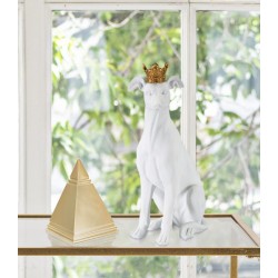 Perro Blanco, Guardián Silencioso de los Palacios de Cristal – 20x12,5x33 cm
