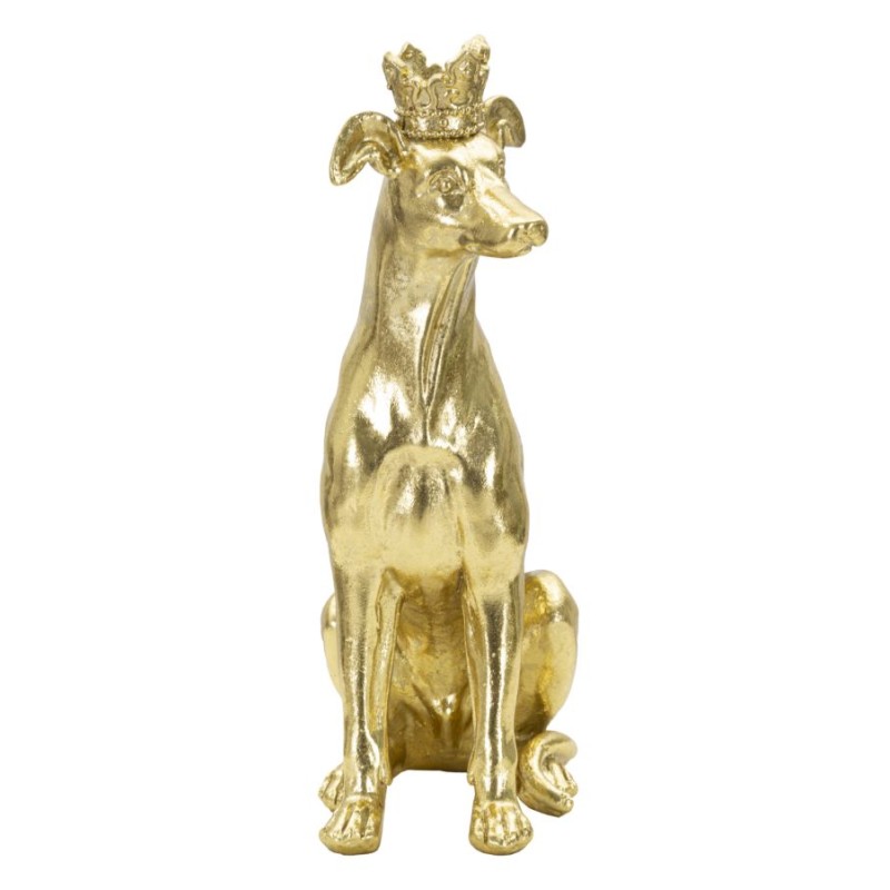 Perro Dorado, Centinela de la Opulencia – 20 x 12,5 x 33 cm