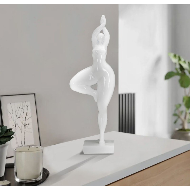 Mujer en Yoga Etéreo, Columna de la Serenidad – 16x9x45,8 cm