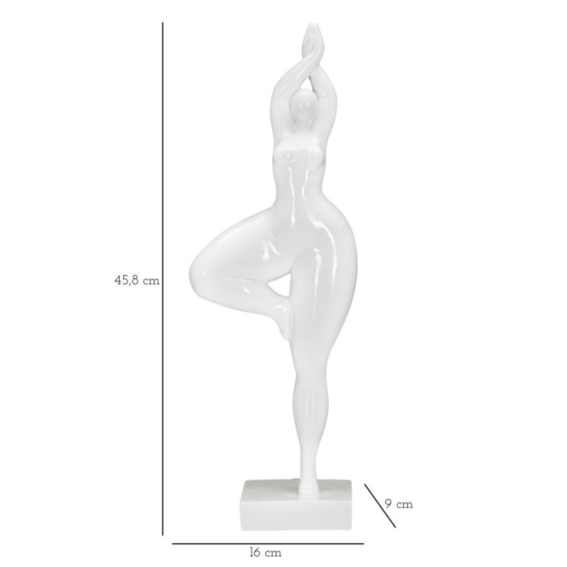 Mujer en Yoga Etéreo, Columna de la Serenidad – 16x9x45,8 cm