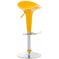Taburete de bar amarillo con forma de silla de montar