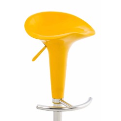 Taburete de bar amarillo con forma de silla de montar