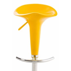 Taburete de bar amarillo con forma de silla de montar