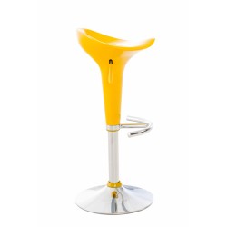 Taburete de bar amarillo con forma de silla de montar