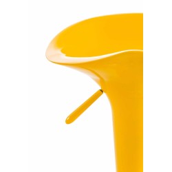 Taburete de bar amarillo con forma de silla de montar