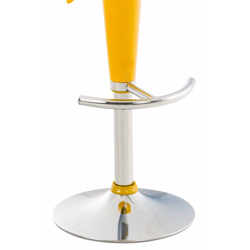 Taburete de bar amarillo con forma de silla de montar